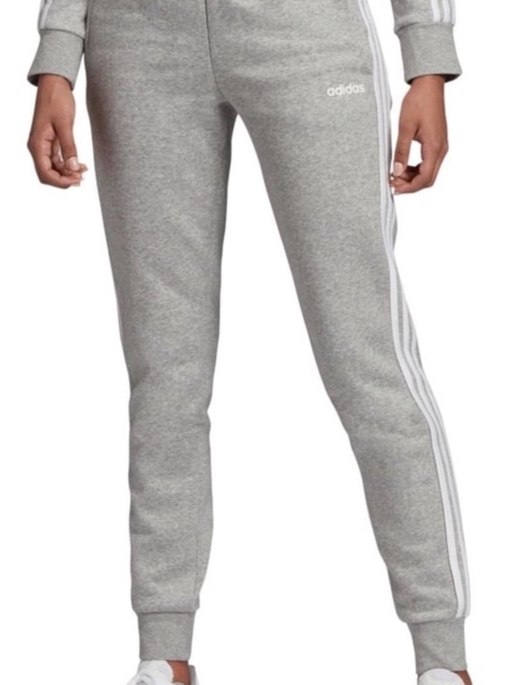 adidas Heather Grey Three-Stripe Sweatpants | Women’s Size XL